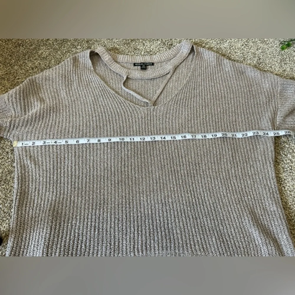 Moral fiber women’s knit tunic crisscross neckline lace hem boho size XXL
